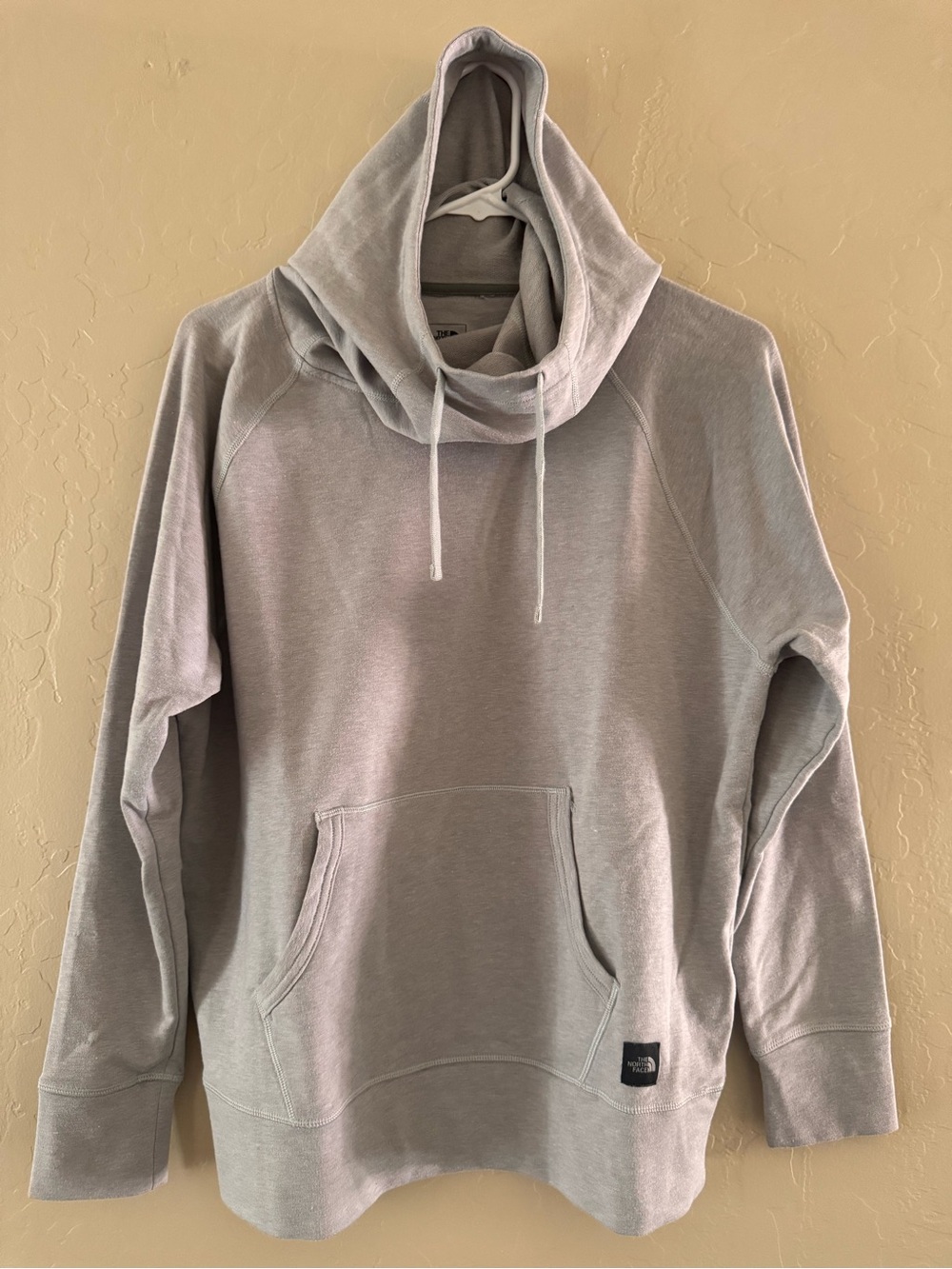 The North Face Men’s Light Gray Cowl-Neck Pullover Hoodie